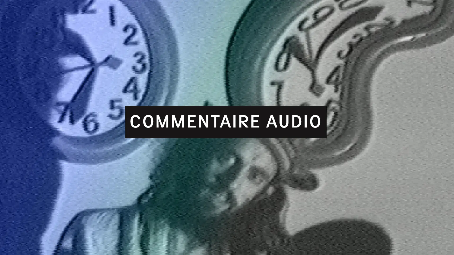 Les Canadiens sont là (Commentaire audio), réal. Pierre Falardeau et Julien Poulin - gros plan sur un homme aux cheveux longs, avec des horloges derrière lui
